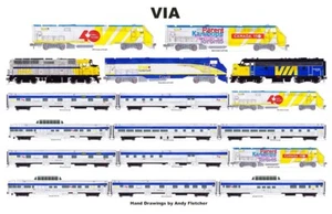 Mantel laminado de ferrocarril VIA Rail Canada 11""x17"" Andy Fletcher - Imagen 1 de 1