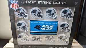 NFL CAROLINA PANTHERS LED Helmet String Lights 10.5 Feet Long String Indoor