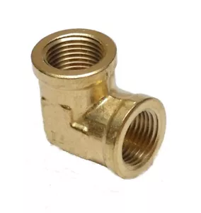 3/8 Npt Female Pipe L Elbow Brass Fitting 90 Degree Water Oil Gas Fuel Air 100-C - Picture 1 of 8