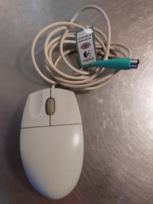 Logitech Vintage PC Maus Kabelgebunden mit PS 2 Stecker Unbenutzt  - Bild 1 von 4