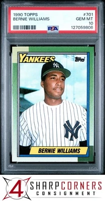 Bernie Williams RC Yankees 1990 Topps #701 PSA 10 Foto 1 de 3