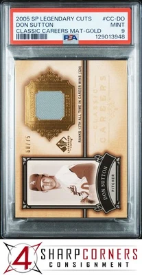 2005 SP LEGENDARY CUTS CLASSIC CAREERS MATERIAL GOLD DON SUTTON #/75 POP 1 PSA 9 - Image 1 of 3