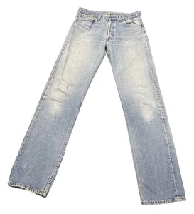 Vintage Levi’s 501 Button Fly Jeans Distressed Size 34 X 36 Made USA - Picture 1 of 8