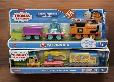 Talking Nia & Muddy Fix Em Up Motorized Trains Thomas & Friends TrackMaster Lot - Image 1 of 4