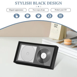 CD Frame Display Case Wood CD Display Frame With Bracket Hook Double Chluu - Picture 1 of 11