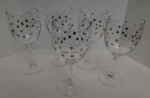 5 CULVER MCM Gold Star Red Wine  Glasses CUV96 - Picture 1 of 2