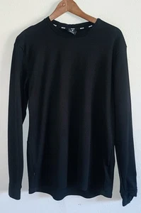 Nike SB Skateboarding Shirt Mens L Thermal Waffle Knit Dri Fit Pullover Black - Picture 1 of 7