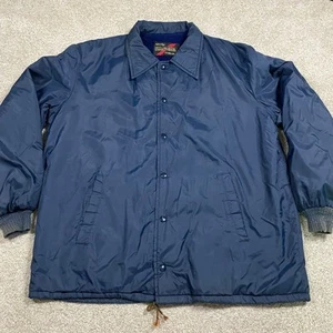VTG Sears Jacket Mens L, 44 Blue Coaches Sherpa Lined Outdoor Work Retro 70s - Picture 1 of 7