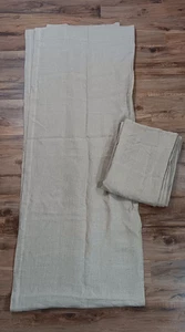 Arhaus Leinen Vorhang Paneele 2 Natur Hellbraun 144" Lange Gardinenstange Tasche Display - Bild 1 von 12