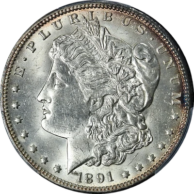 1891-O Morgan Silver Dollar PCGS MS62 Nice Luster Decent Eye Appeal - Image 1 of 4