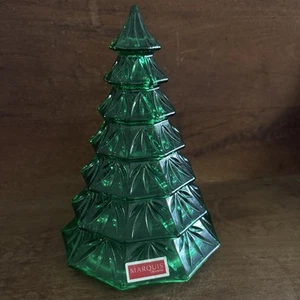 Marquis by Waterford Crystal Green 6.5” Christmas Tree Sculpture - Picture 1 of 6
