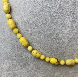 Yellow Stone Howlite Magnesite Calcite Beaded Necklace, Bracelet & Earrings Set - Picture 1 of 13