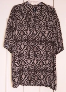 Vintage Guess Men's Button-down Short Sleeve Shirt XL EUC Black Tan Print 2000 - Picture 1 of 11