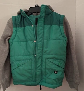 DC Shoes Full Zip & Snap Hoodie Jacket or Vest Youth Boys Medium 6 New 2 In 1 - Picture 1 of 3