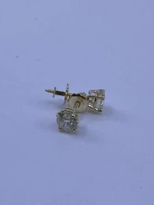 Gold-Diamond Earrings 2 Diamonds 1.24 Carat T.W. 14K Yellow Gold 0.7 (LO1003016) - Picture 1 of 3