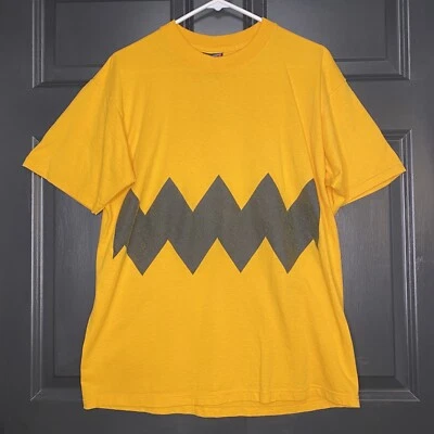 Camisa De Colección Años 90 Balzout Charlie Marrón Cacahuetes Puntada Única Grande Patinador Zig Zag Foto 1 de 4