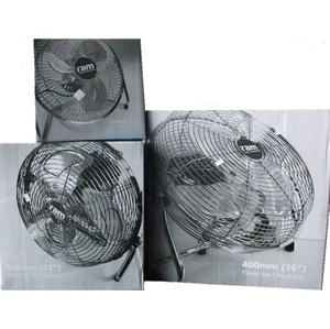 Ventilador de piso de metal RAM 9/12/16" circulación de aire circulador brisa fresca refrigeración habitación - Imagen 1 de 1