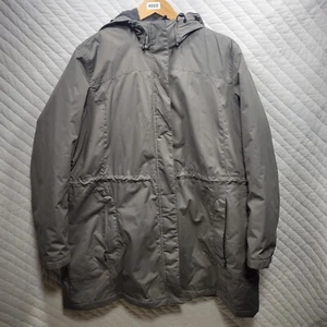 LL Bean Jacket Womens 2X Plus Gray Nylon Coat Lined Hood Winter Outdoor 271141 - Picture 1 of 10