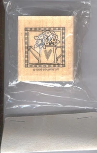 Blumen Gießkanne Gummistempel Stampin' Up! Holz montiert  - Bild 1 von 3