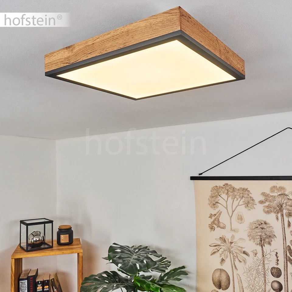 HOFSTEIN LED Decken Leuchten Holzoptik eckig Flur Ess Wohn Schlaf Zimmer Lampen modern