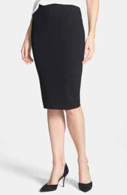 Saia Vince Camuto Stretch Knit Midi Tube - Preto Rico Tamanho Pequeno - Imagem 1 de 4
