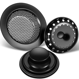 3 Pcs Kitchen Sink Drain Strainer and Stopper Stainless Steel Garbage Disposal - Picture 1 of 6
