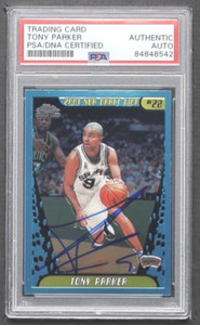 Tony Parker "HOF" 2001-02 Topps Chrome #155 Signed Autograph Rookie Card PSA RC