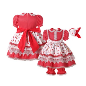 Girls Dresses Size 3 4 5 6 8 10 12 Birthday Party Outfit with Pants Headpiece - Picture 1 of 12