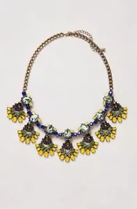 Anthropologie Baublebar Zizi Blütenblatt Halskette Anhänger Latz Statement Schmuck - Bild 1 von 12