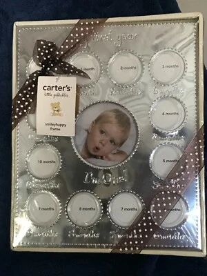 NEW OS BABY CARTER'S MY FIRST YEAR BIRTH - 1 YR MONTHLY SILVER PICTURE FRAME  - Image 1 of 4