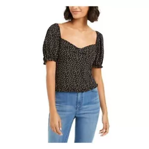 Ash & Violet Black Polka Dot Short Sleeve Blouse Women Sz S NEW NWT 530 - Picture 1 of 3