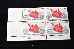 US 1965 BATTLE OF NEW ORLEANS PLATE BLOCK w # S 1261 MNH - Picture 1 of 3