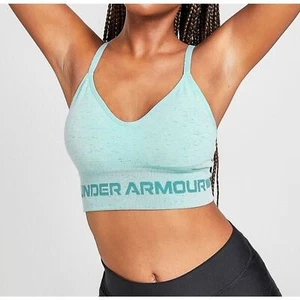 Under Armour Women's Seamless longline Low Impact Sports Bra blue XS - Picture 1 of 11
