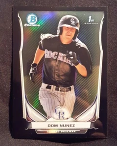 2014 Bowman Chrome DOM NUNEZ #4/10 Black Refractor SSP 1st Rookie Card Rockies - Picture 1 of 2