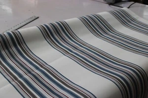 Navy/Taupe/Burgundy Stripe Sunbrella Canvas (shipping cost varies) - Picture 1 of 3
