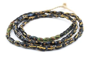 Antique Venetian Sotro Trade Beads 8mm Ghana African Multicolor Oval Glass - Picture 1 of 4