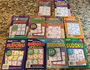 Lot of 10 New Penny Press Dell Sudoku Puzzle Books New Unused NO Duplicates - Imagen 1 de 1