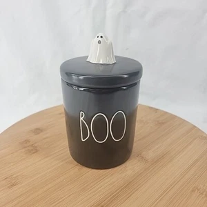 Rae Dunn 2021 Small Halloween Container “BOO” with ghost topper NEW! HTF! - Picture 1 of 8