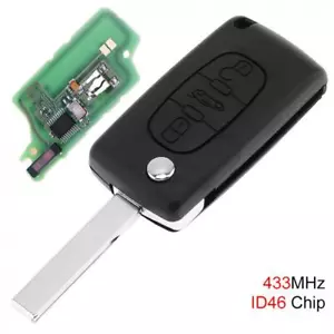 Fit for Citroen C3 C4 C5 Models 2005-2011 Flip Remote Key Fob with ID46 Chip - Picture 1 of 8