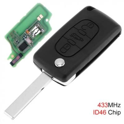 Fit for Citroen C3 C4 C5 Models 2005-2011 Flip Remote Key Fob with ID46 Chip - Image 1 of 4