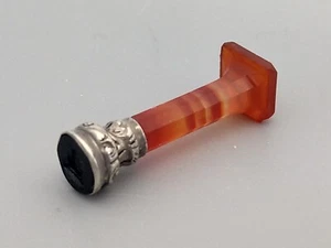Sello de cera de ágata en miniatura tallado con cresta familiar - Imagen 1 de 14