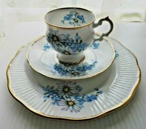Rare Elizabethan Fine Bone China England set #3 Tea cup & Saucer, Dessert Plate - Picture 1 of 13