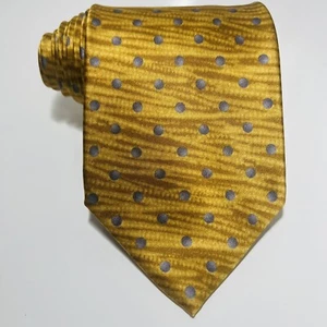 Valentino Designer-Luxuskrawatte goldfarben & hellbraun Seide mit silbernen Punkten 59,5 x 3,75 Zoll  - Bild 1 von 13