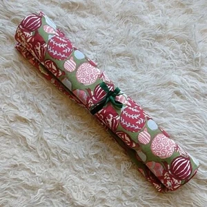 Couleur Nature Holiday Christmas Ornaments Red and Green Table Runner 16x90" - Picture 1 of 6
