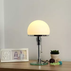 Bauhaus Table Lamp Modern Desk Light Glass Stainless Steel Classic Art Lighting - Picture 1 of 6