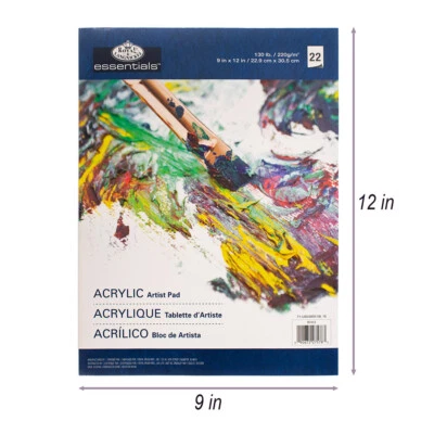 Almohadilla de papel Craft County Essential Artist 22 hojas 9""X12"" para acrílico y aceite Foto 1 de 4