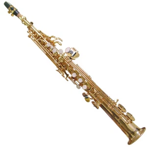 Karl Glaser Sopran Saxophon, gerade Bauweise, mit Koffer, Mundstück + Blättchen - Afbeelding 1 van 5
