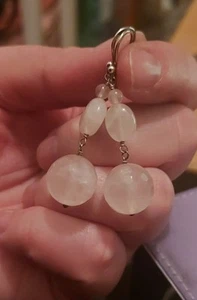 Lola Rose Drop Earrings with Rose Quartz and Sterling Silver Hooks (no box) - Picture 1 of 4
