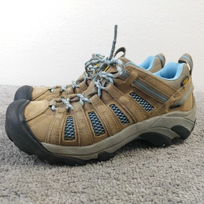 KEEN Voyageur Low Womens Size 8.5 Trail Hiking Shoes Brown Blue Lace Up - Image 1 of 4