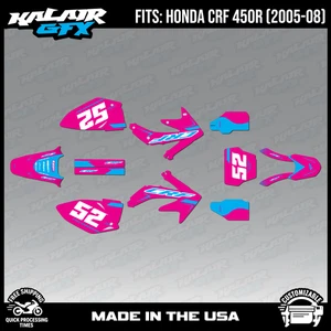 Graphics Kit for HONDA CRF450R (2005-2008) OMINOUS-CYAN - Picture 1 of 4